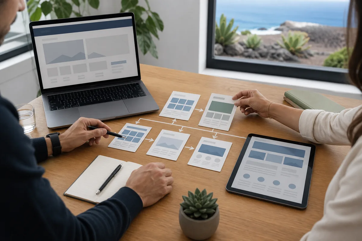Estructura de páginas y servicios en una web corporativa de Lanzarote