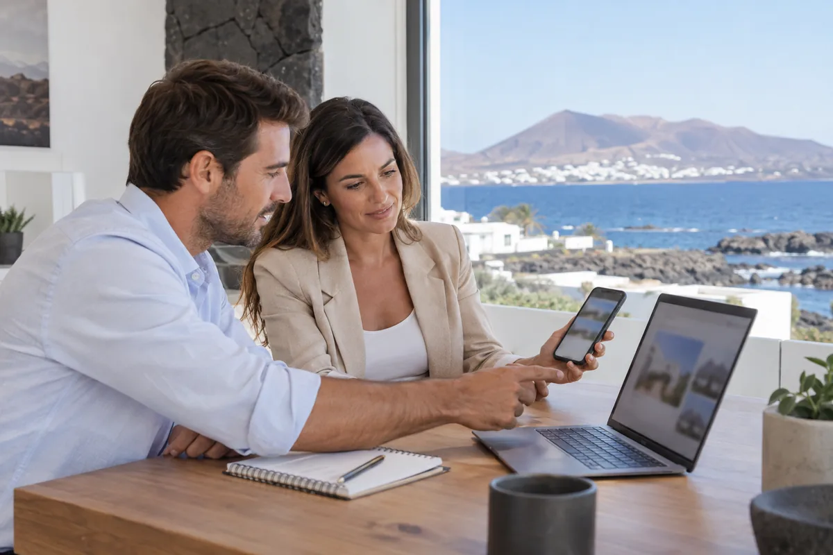 Consulta desde móvil en una web inmobiliaria de Lanzarote