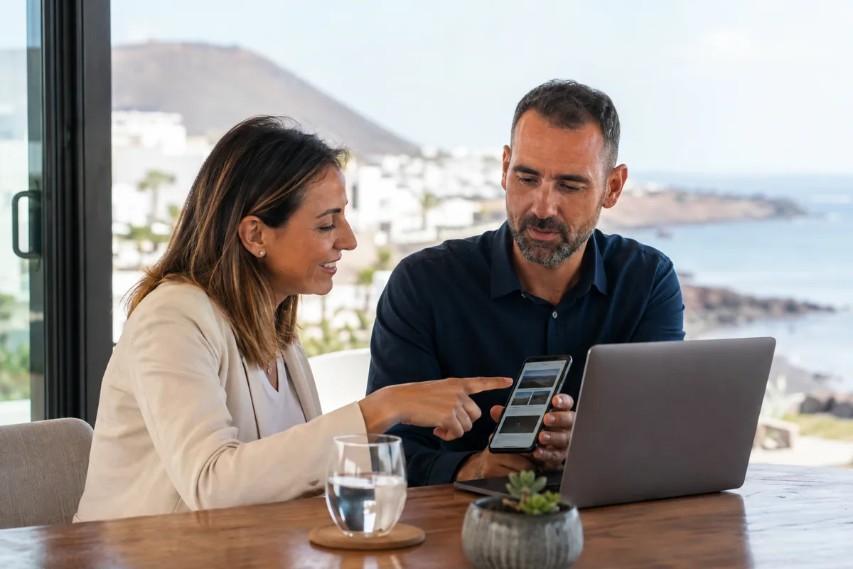 Revisión de contenidos web desde móvil para un negocio de Lanzarote